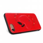 Wholesale iPhone SE (2020) / 8 / 7 Apple Design Studs Armor PU Leather Case (Black)
